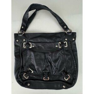B. MAKOWSKY Black Supple Leather Large Hobo Shoulder Bag